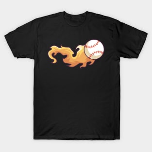 Burning Baseball Softball Art T-Shirt